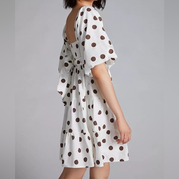 NWT Faithfull The Brand Anthropologie Eryn Mini Dress Bessie Dot Print White 12 - Picture 3 of 14